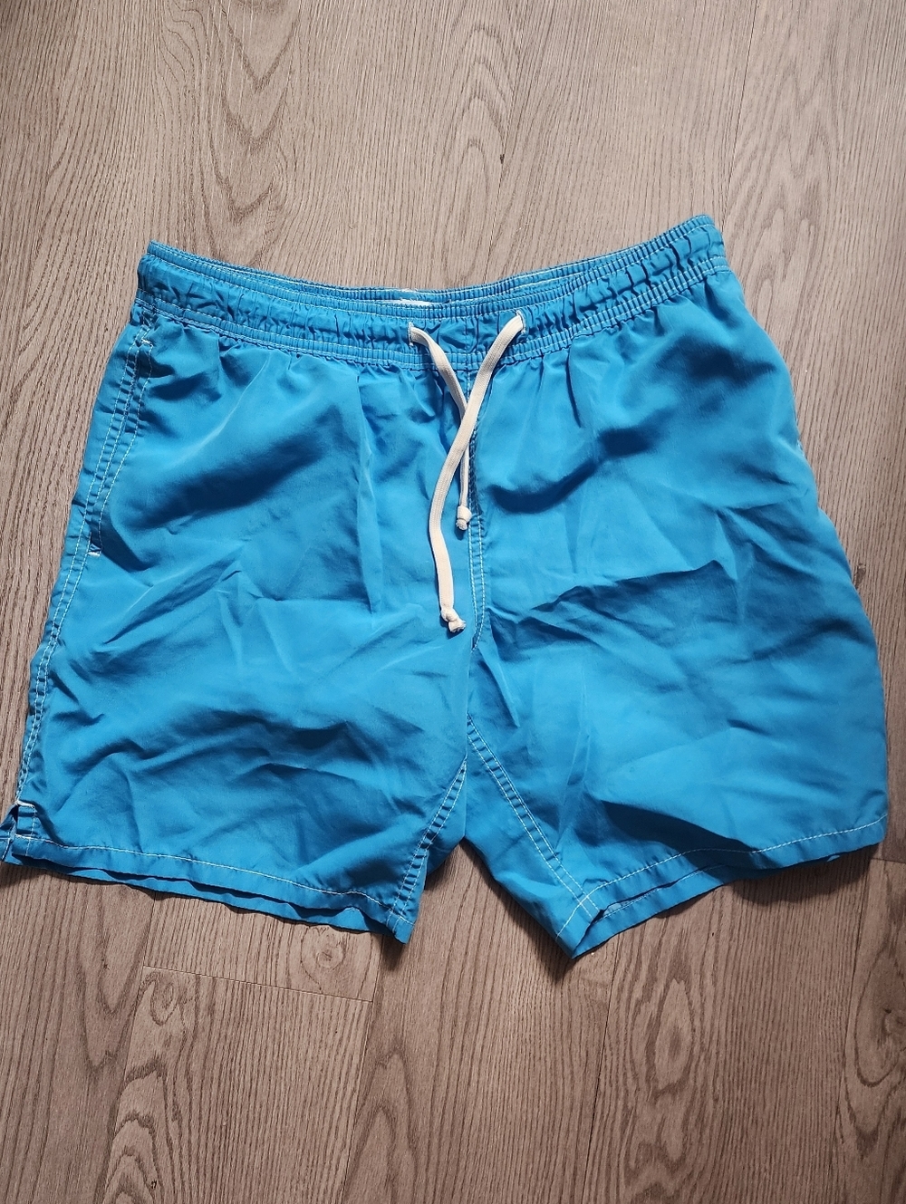 Old Navy Bright Turquoise Swim Trunks with Drawstring Size Medium Euc